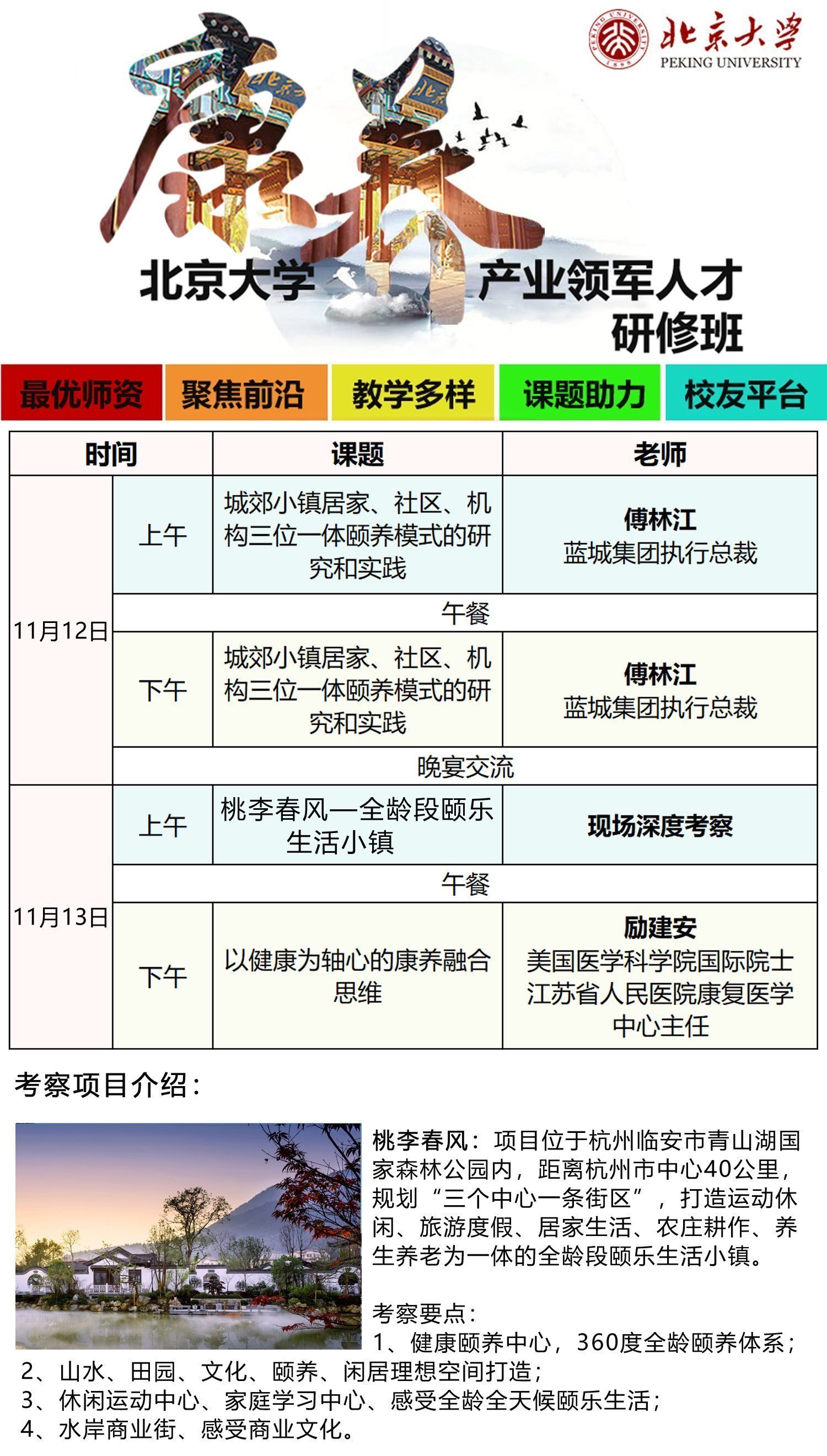 北京大學康養產業領軍人才研修班11月開課通知