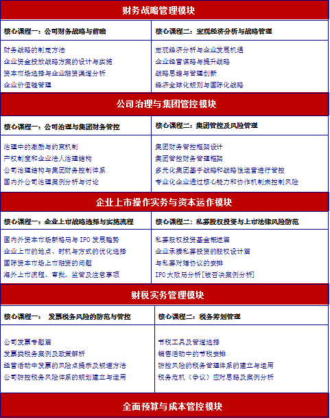實戰型財務總監（CFO）高級研修班